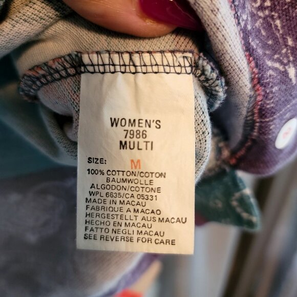 Woolrich Womens Vintage Deadstock Patchwork Bandana Long Sleeve Boho Medium - Picture 4 of 9